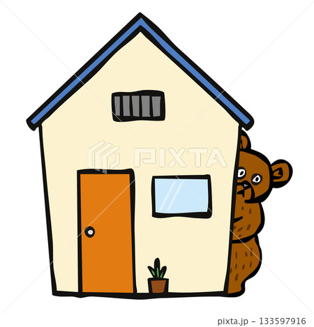 住宅街に出るクマ くま 熊 133597916