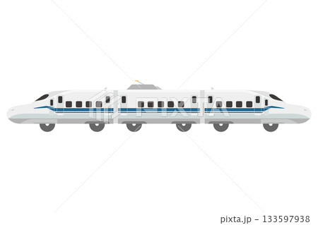 3両つなげたおもちゃ風の新幹線N700Sのイラスト 133597938