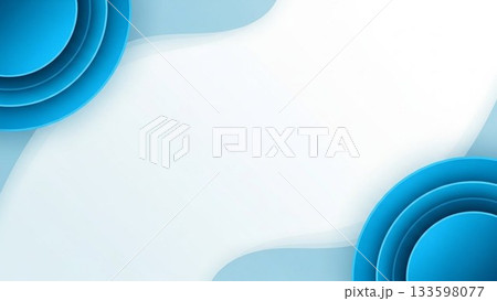 白と青の立体的な円形ラインが重なるシンプルで柔らかな抽象背景 白と青の立体的な円形ラインが重なるシンプルで柔らかな抽象背景 133598077