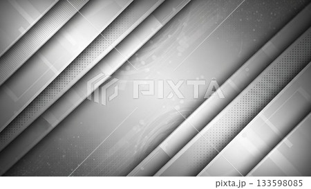 白とグレーの斜めラインが交差するシンプルでメタリックな背景デザイン 白とグレーの斜めラインが交差するシンプルでメタリックな背景デザイン 133598085