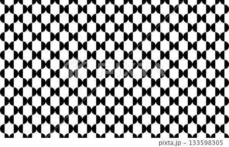 半円で作ったジオメトリックな格子柄 133598305