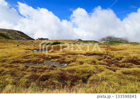 秋の室堂平　室堂山荘よりホテル立山方面を観る　富山県 133598843