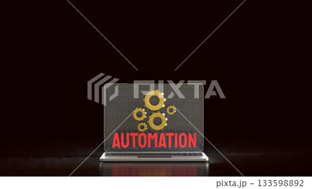 Digital Automation Technology Gear Interface 3d rendering. Digital Automation Technology Gear Interface 3d rendering. 133598892