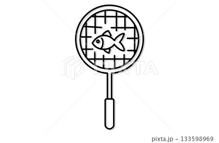 お祭りの風物詩・金魚すくいイラストアイコン素材 お祭りの風物詩・金魚すくいイラストアイコン素材 133598969