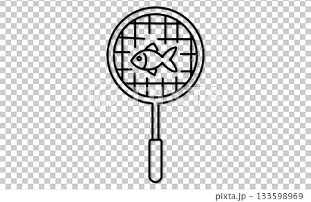 お祭りの風物詩・金魚すくいイラストアイコン素材 お祭りの風物詩・金魚すくいイラストアイコン素材 133598969