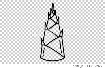 手描き風たけのこアイコン素材イラスト(白背景) 手描き風たけのこアイコン素材イラスト(白背景) 133598977