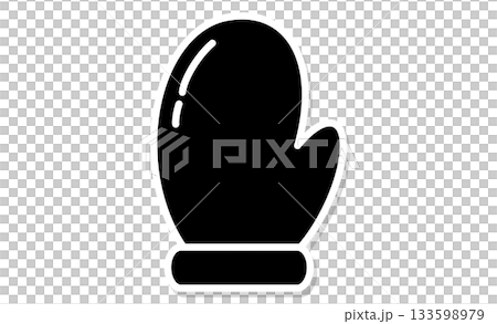Winter mitten gloves black and white illustration icon material Winter mitten gloves black and white illustration icon material 133598979