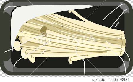 Enoki Mushroom Fresh Produce in Plastic Tray Food Ingredient 133598986