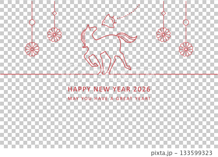 2026年馬年系列設計:時尚新年賀卡,飾以駿馬、千鳥格和菊花圖案 2026年馬年系列設計:時尚新年賀卡,飾以駿馬、千鳥格和菊花圖案 133599323