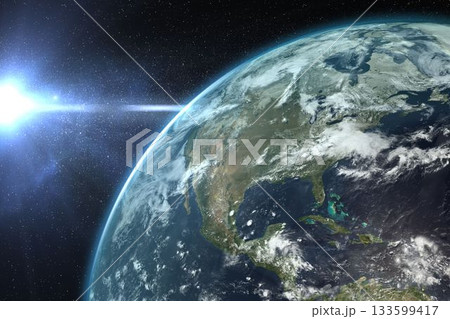 Aerial view of the Earth from the space 133599417