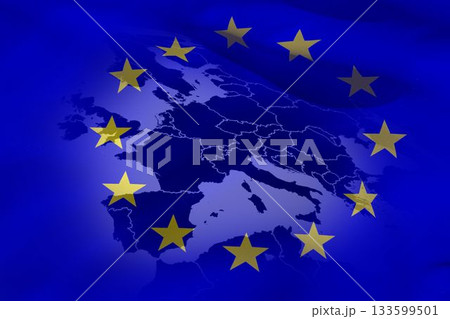 European union flag, Close-up 133599501