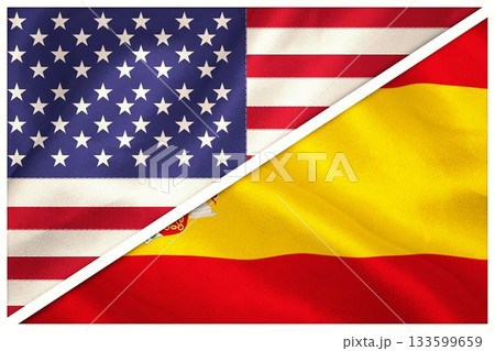 Flags of Spain and America 133599659