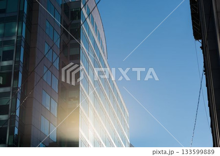 Side view of modern office buildings Side view of modern office buildings 133599889
