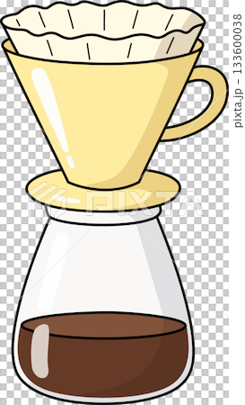 Cute Pour Over Coffee Dripper and Server Illustration Cute Pour Over Coffee Dripper and Server Illustration 133600038