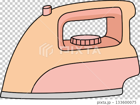Cute Retro Electric Iron Cartoon Vintage Home Appliance Illustration in Pastel Colors 133600075