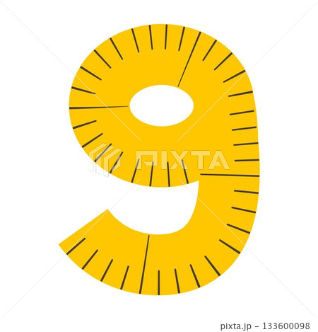 Measuring Tape Letter 9 Education Alphabet Icon Element 133600098