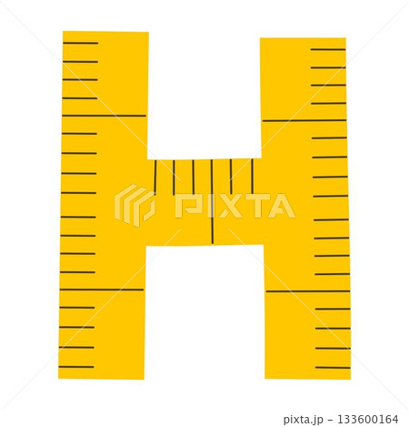 Measuring Tape Letter H Education Alphabet Icon Element Measuring Tape Letter H Education Alphabet Icon Element 133600164