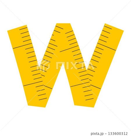 Measuring Tape Letter W Education Alphabet Icon Element 133600312