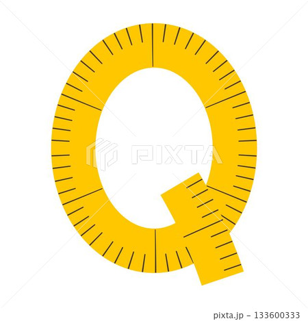 Measuring Tape Letter Q Education Alphabet Icon Element 133600333