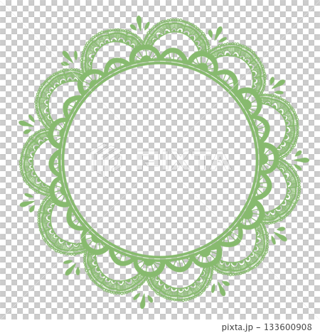 可愛的黃綠色圓形蕾絲 133600908