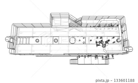 Industrial Equipment Blueprint. Vector 133601188