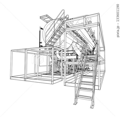 Industrial Structure Blueprint. Vector Industrial Structure Blueprint. Vector 133601190
