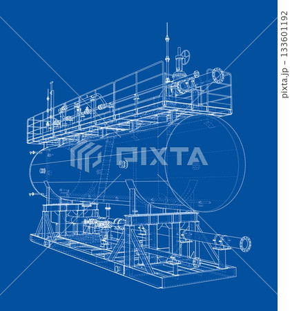 Industrial Equipment Blueprint. Vector Industrial Equipment Blueprint. Vector 133601192