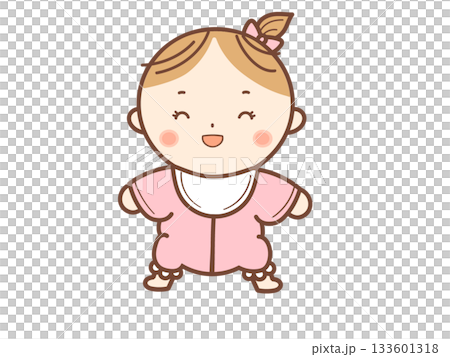 笑顔の女の子の赤ちゃんイラスト 笑顔の女の子の赤ちゃんイラスト 133601318