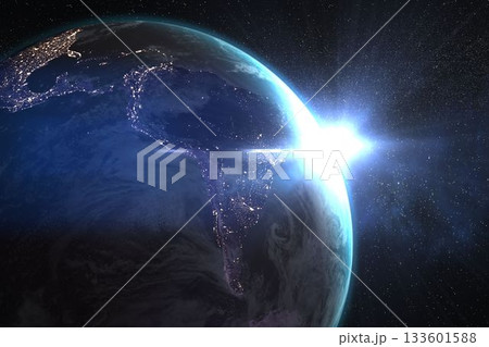 Planet earth against bright sun 133601588