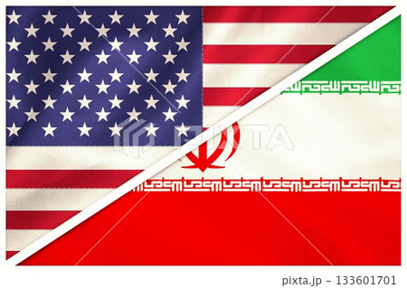 Flags of Iran and America Flags of Iran and America 133601701