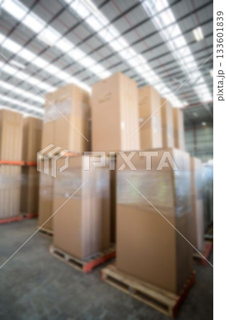 Stack cardboard boxes in warehouse 133601839