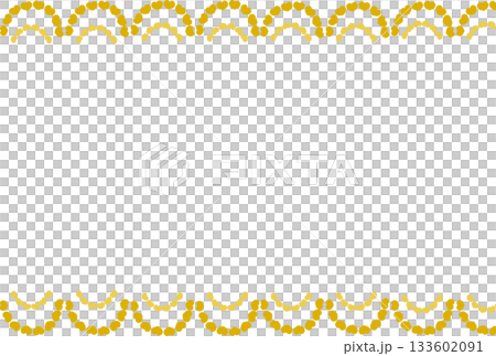 由柔和的黃色心形組成的半圓形邊框 133602091