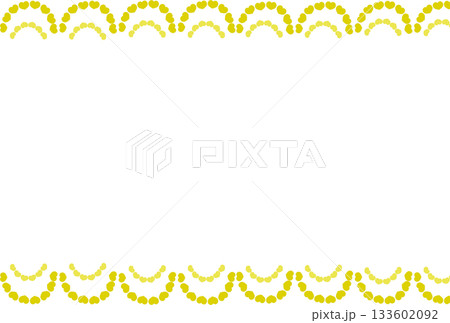 黄色のハートの半円が続くフレーム 133602092