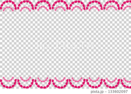 A frame of continuous semicircles of bright pink hearts 133602097