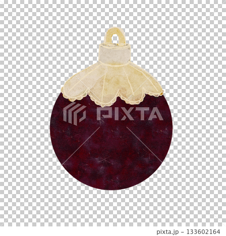 Christmas tree maroon textured ornament with golden top isolated on white. Watercolor clipart perfect for wrapping paper, cards, new year, invitations, stickers, textile, posters, totes design Christmas tree maroon textured ornament with golden top isolated on white. Watercolor clipart perfect for wrapping paper, cards, new year, invitations, stickers, textile, posters, totes design 133602164
