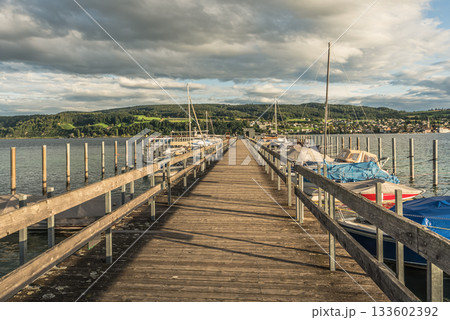 Wooden pier on Lake Constance, Germany 133602392