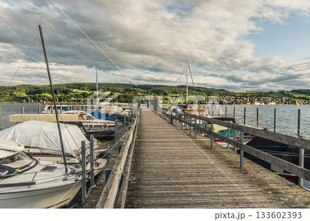 Wooden pier on Lake Constance, Germany 133602393