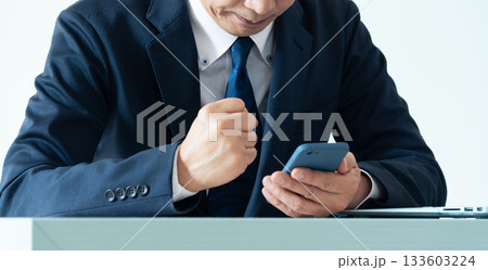 スマートフォンを操作するビジネスマン スマートフォンを操作するビジネスマン 133603224