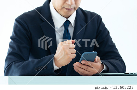 スマートフォンを操作するビジネスマン 133603225