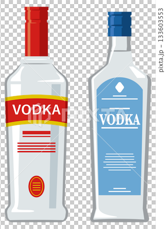 瓶子裡的伏特加酒插圖 瓶子裡的伏特加酒插圖 133603553