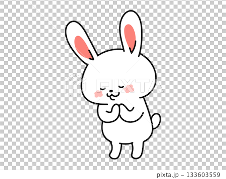 一隻可愛的兔子鞠躬 一隻可愛的兔子鞠躬 133603559