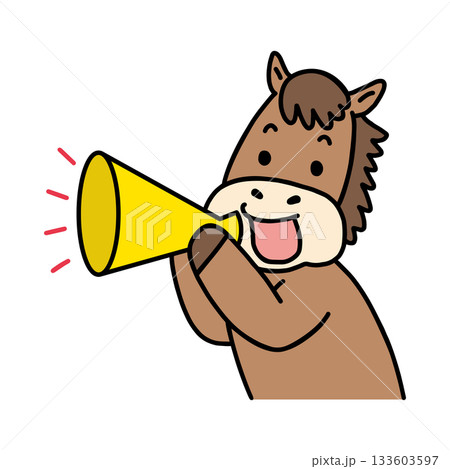メガホンを持った馬 133603597