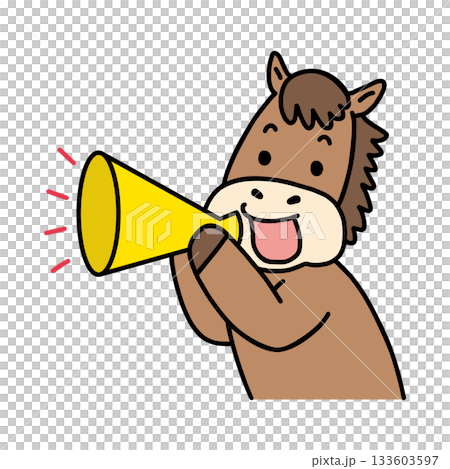 メガホンを持った馬 133603597