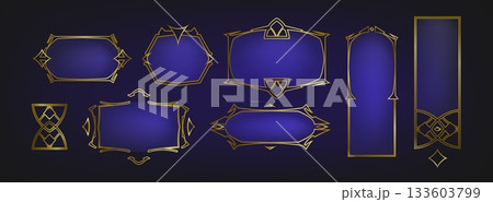 Medieval game ui frames set isolated on background 133603799