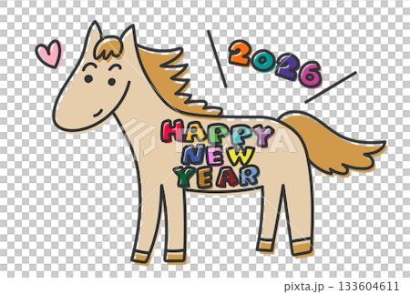 2026年新年賀卡(波比,可愛的小馬) 2026年新年賀卡(波比,可愛的小馬) 133604611