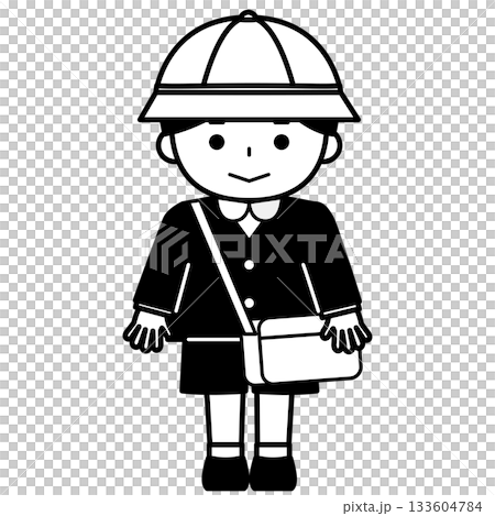帽子とカバンを身につけた男の子 133604784