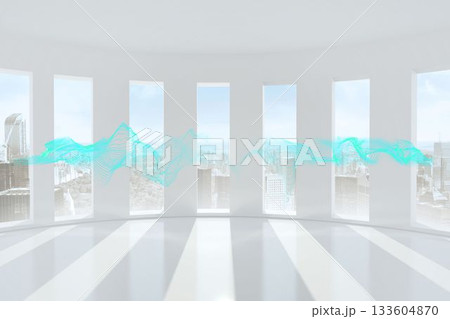 Abstract blue wave design 133604870