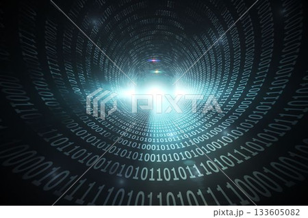 Spiral of shiny binary code 133605082