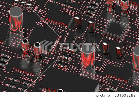 Close up of circuit board 133605298