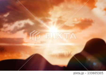Idyllic view of cloudy sky with lens flare 133605305